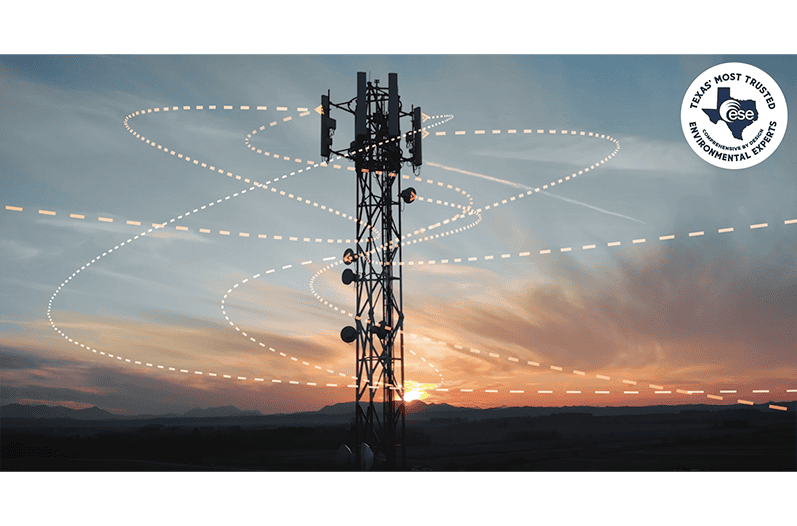 cell tower with sunet in the background