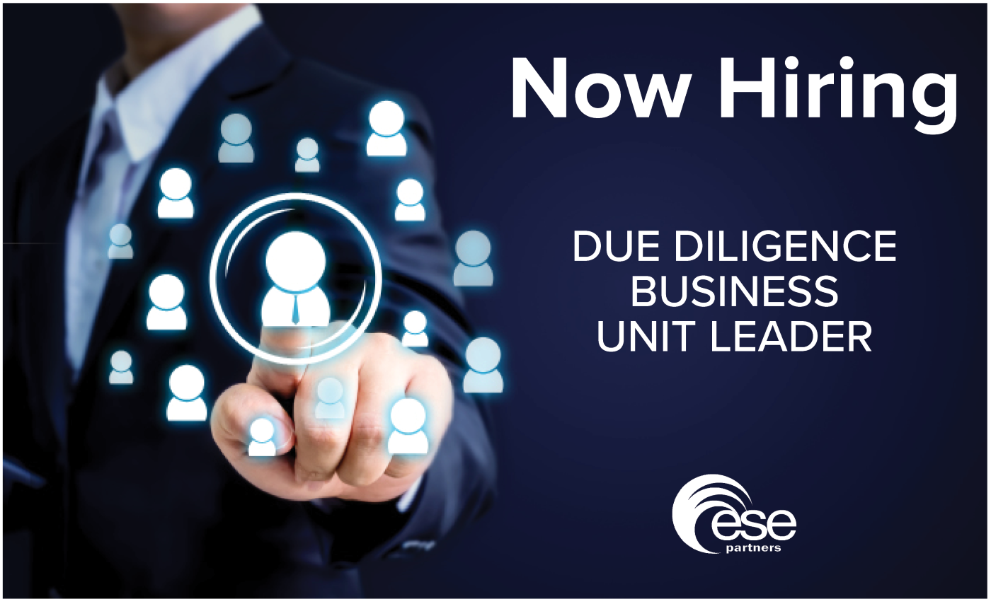 Now Hiring For Due Diligence Business Unit Leader